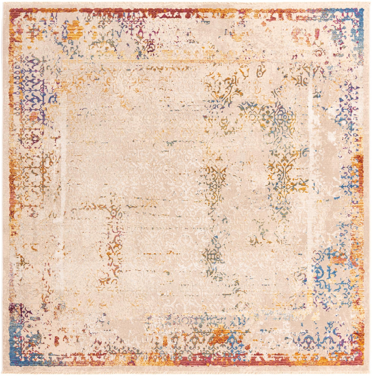 Sahara Elegance Collection Area Rug -  Luxor Square Ivory  lifestyle 15