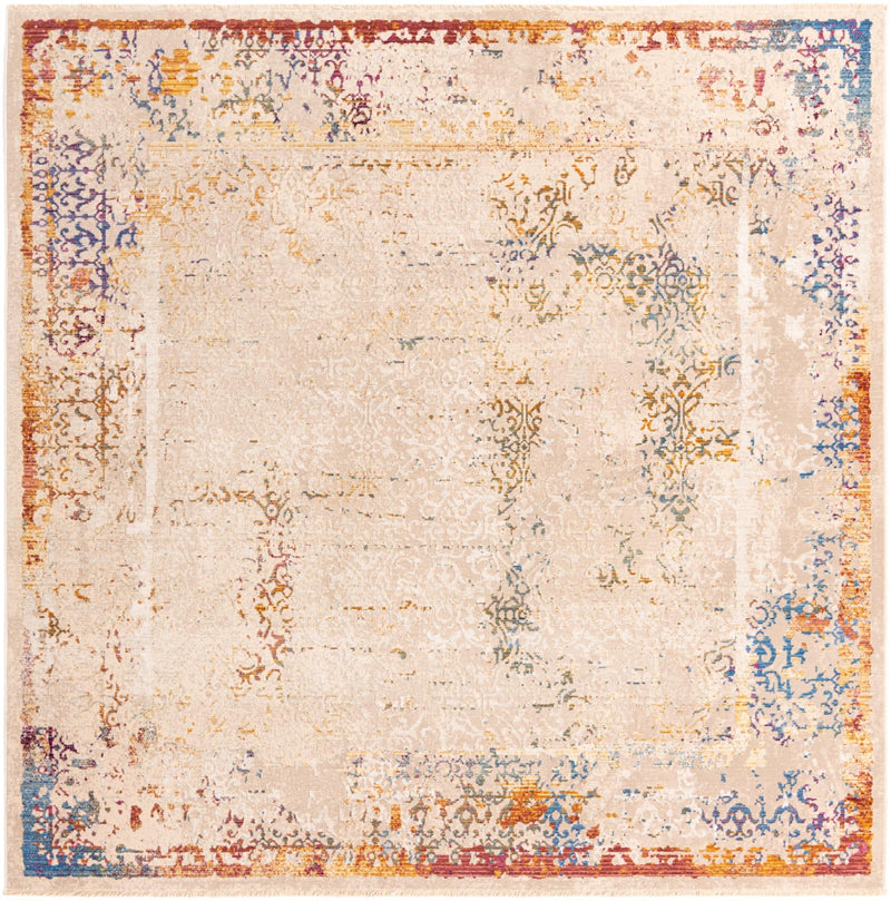 Sahara Elegance Collection Area Rug -  Luxor Square Ivory  lifestyle 15