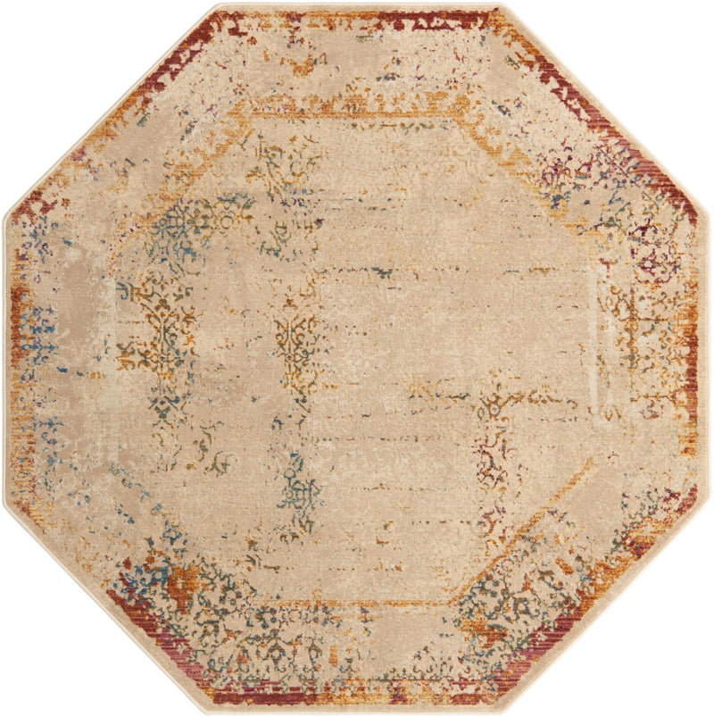 Sahara Elegance Collection Area Rug -  Luxor Octagon Ivory  lifestyle 16