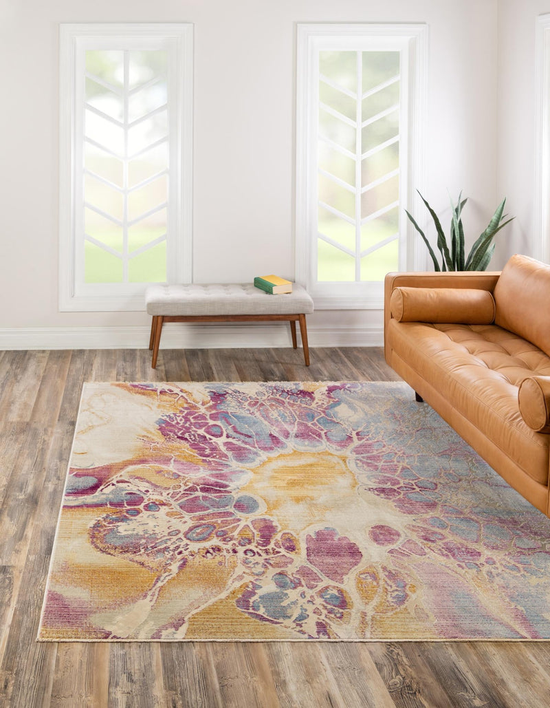 Sahara Elegance Collection Area Rug -  Casablanca Square Multi  lifestyle 17