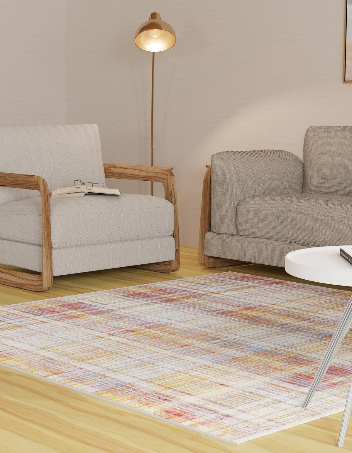 Sahara Elegance Collection Area Rug -  Rabat Square Multi  lifestyle 25