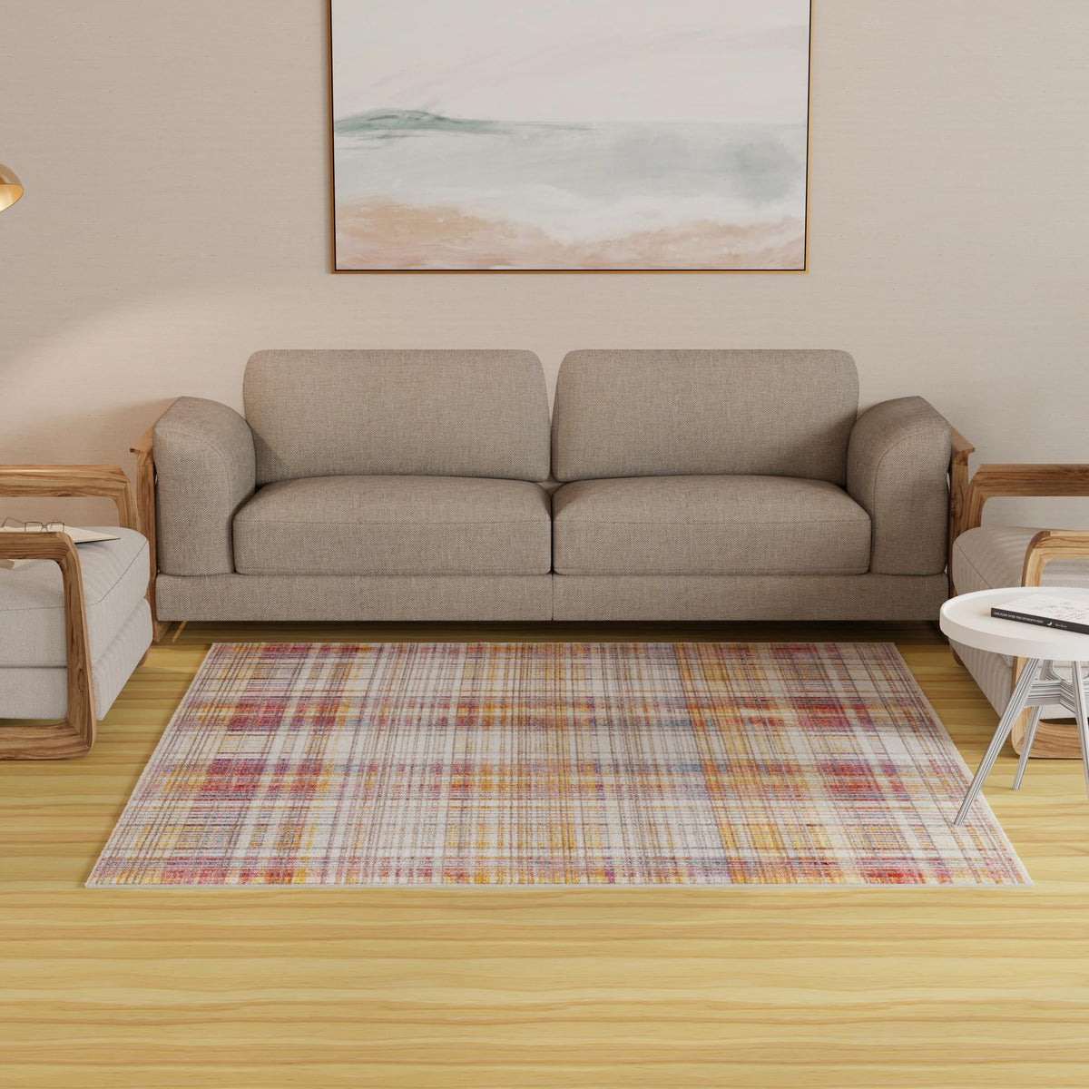 Sahara Elegance Collection Area Rug -  Rabat Square Multi  lifestyle 55