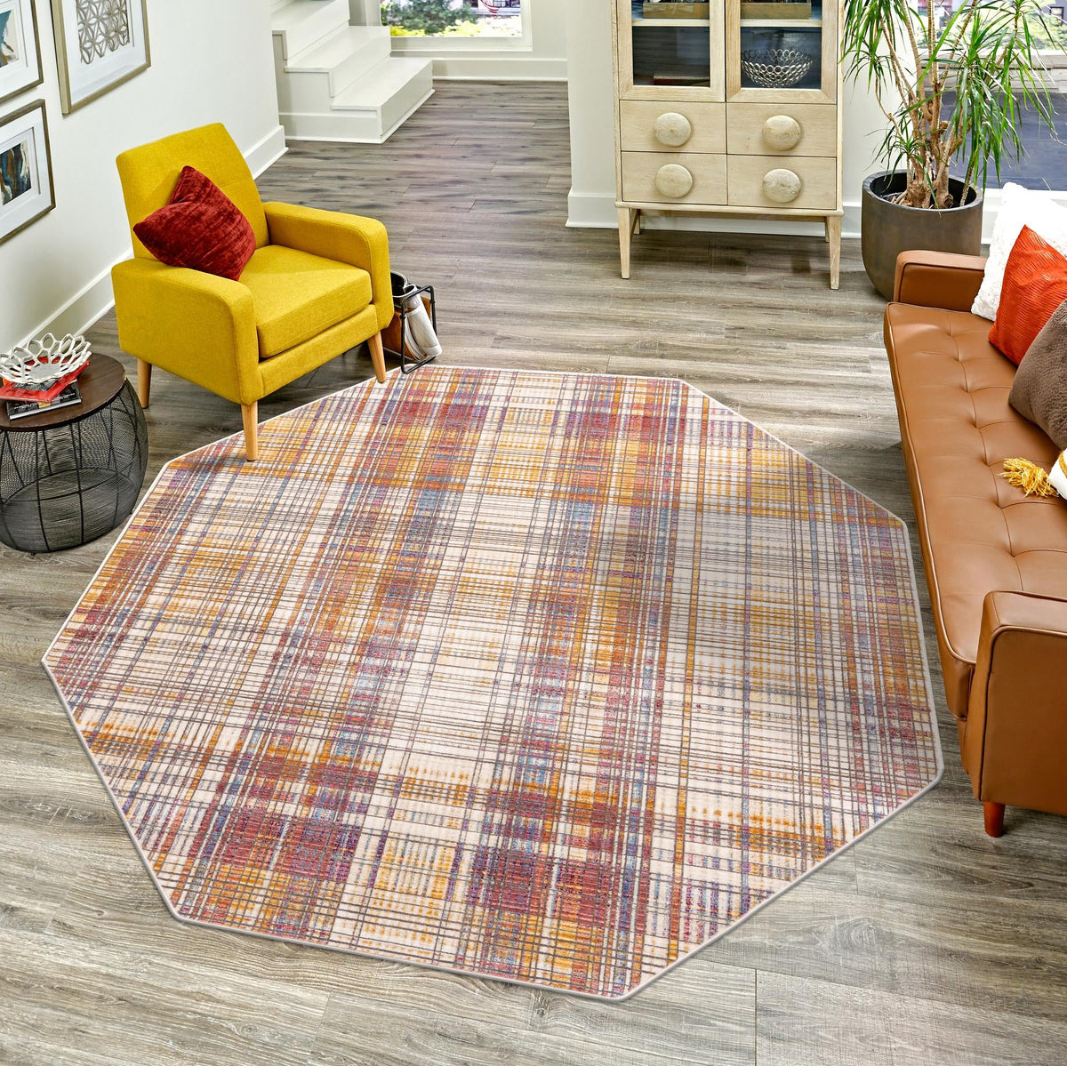 Sahara Elegance Collection Area Rug -  Rabat Octagon Multi  lifestyle 56