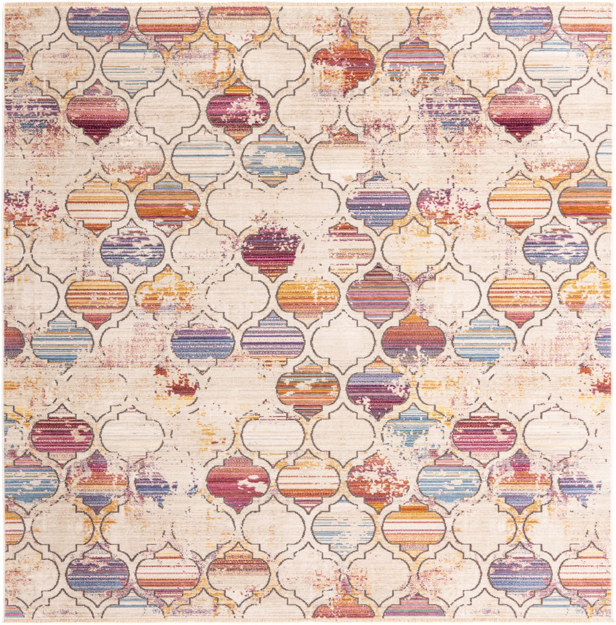 Sahara Elegance Collection Area Rug -  Fes Square Multi  lifestyle 14