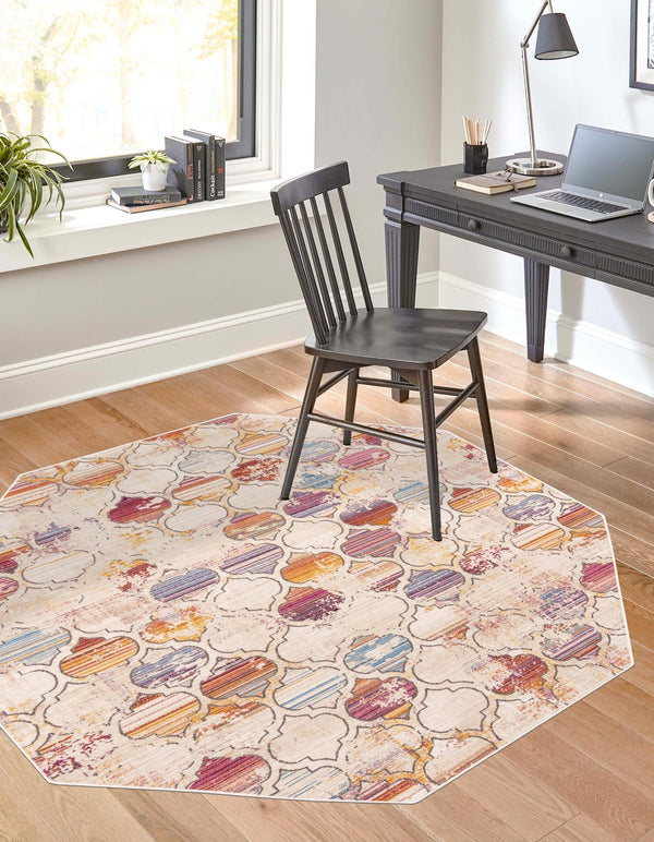 Sahara Elegance Collection Area Rug -  Fes Octagon Multi  lifestyle 18