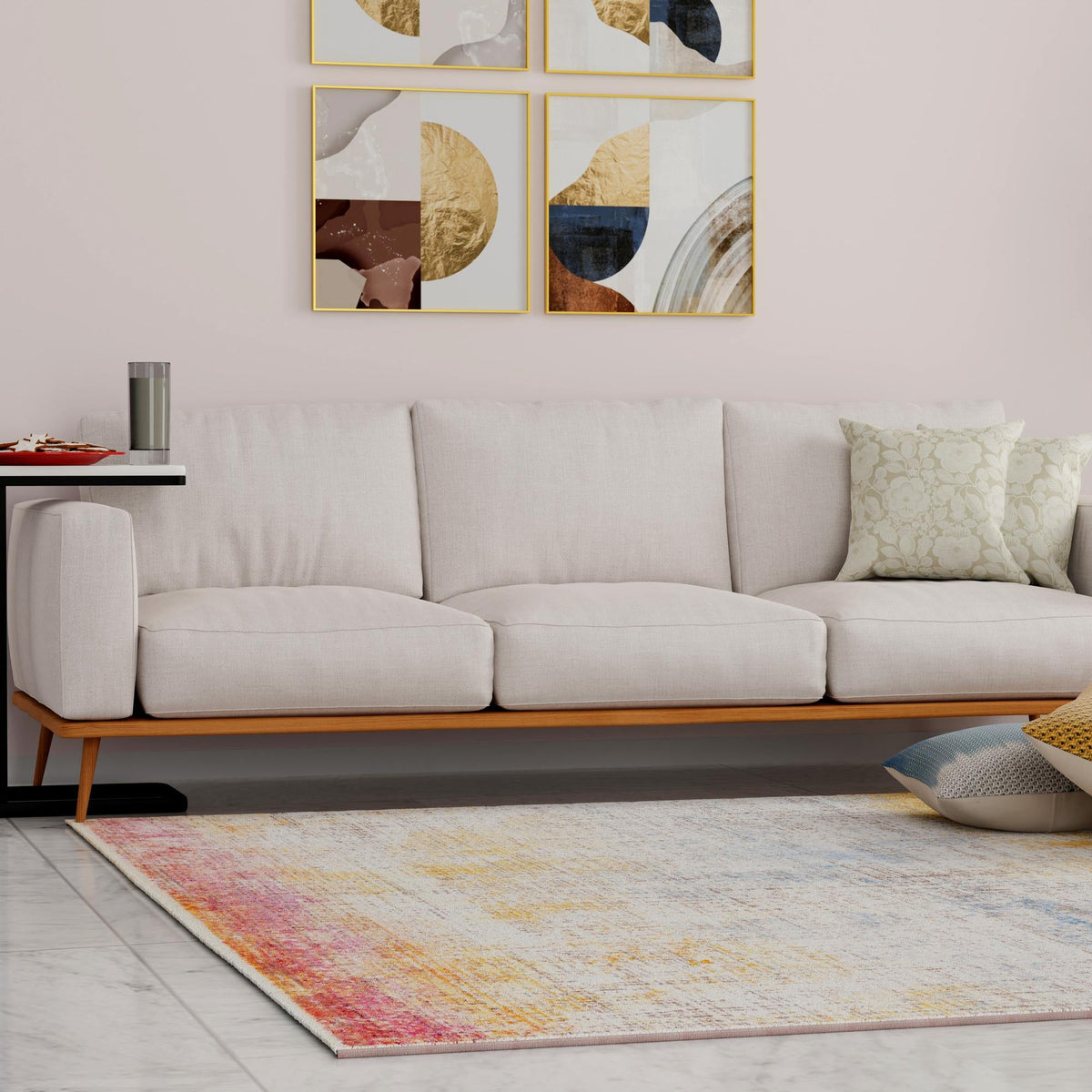 Sahara Elegance Collection Area Rug -  Tangier Square Multi  lifestyle 60