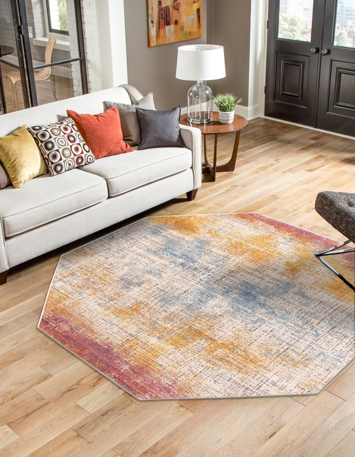 Sahara Elegance Collection Area Rug -  Tangier Octagon Multi  lifestyle 18