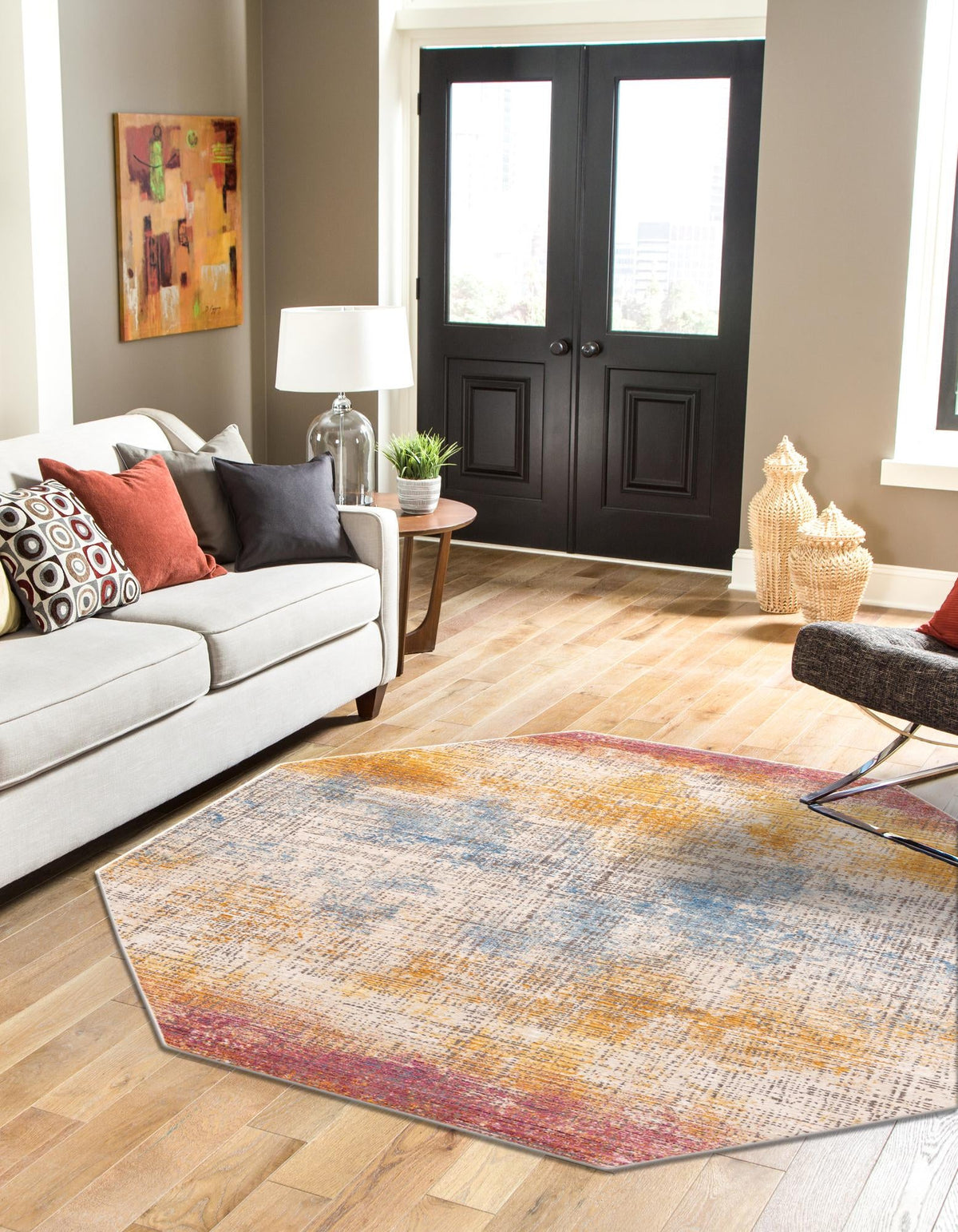 Sahara Elegance Collection Area Rug -  Tangier Octagon Multi  lifestyle 21