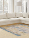 Sahara Elegance Collection Area Rug -  Tangier Square Blue Ivory  lifestyle 32