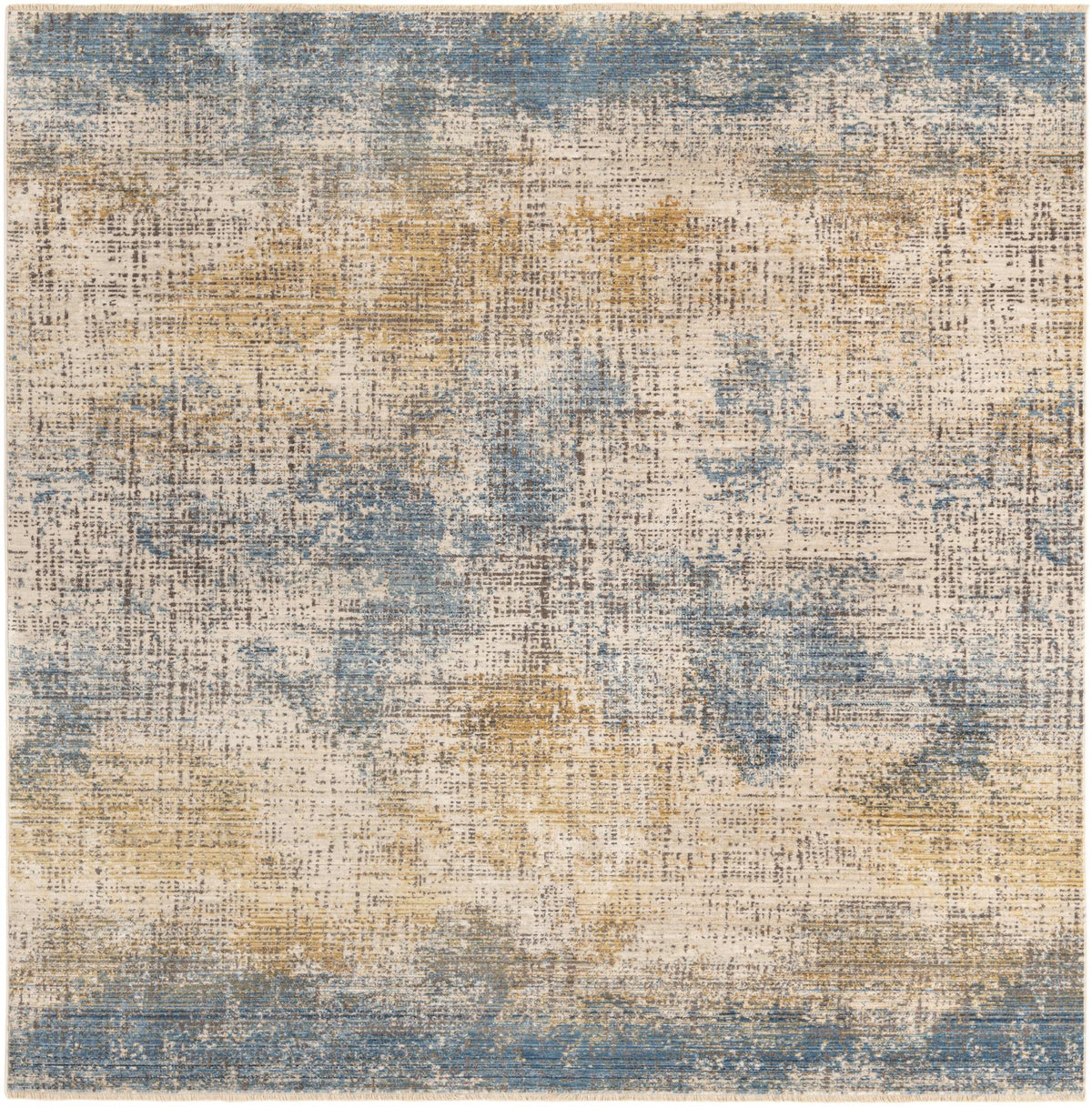 Sahara Elegance Collection Area Rug -  Tangier Square Ivory and Blue  lifestyle 27