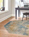 Sahara Elegance Collection Area Rug -  Tangier Octagon Blue Ivory  lifestyle 39