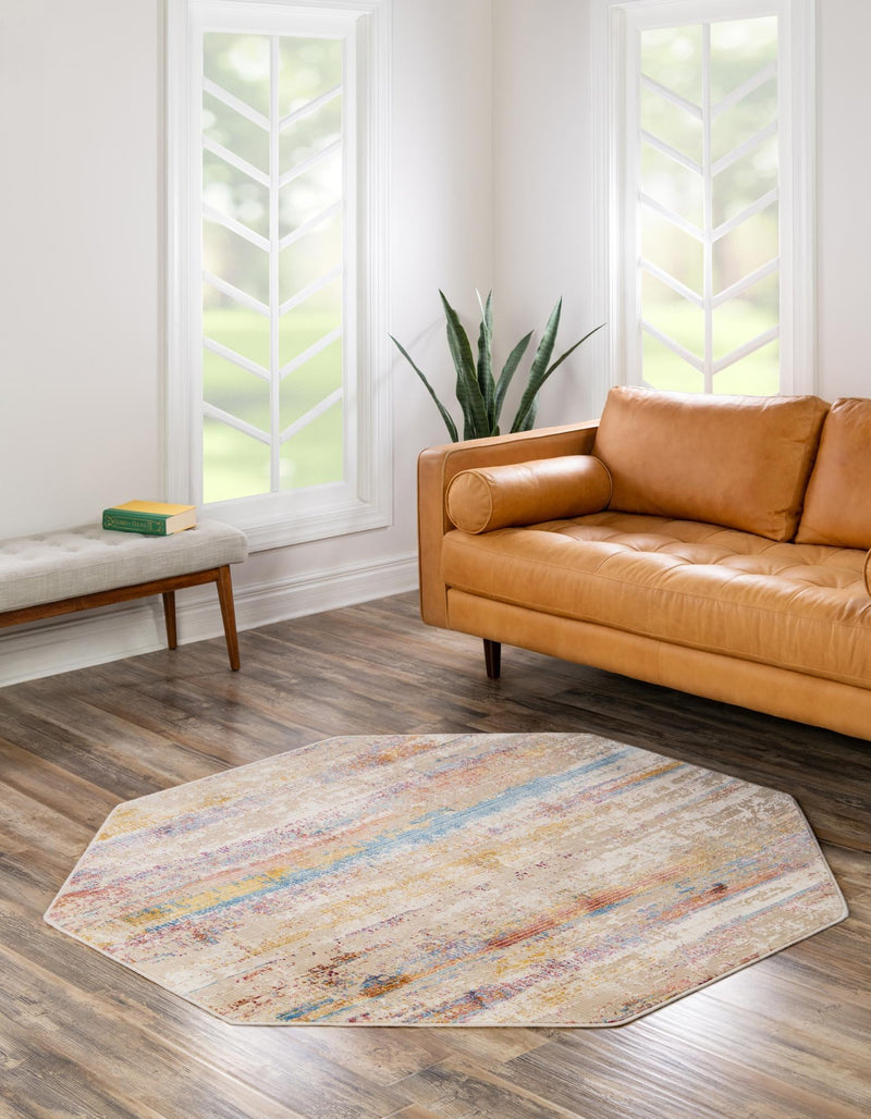 Sahara Elegance Collection Area Rug -  Aswan Octagon Multi  lifestyle 26