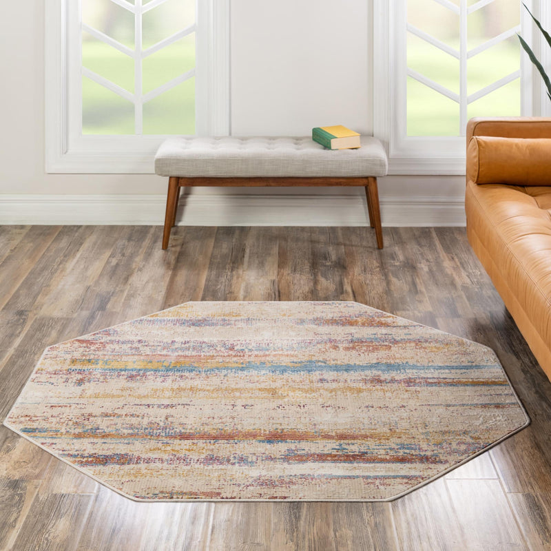 Sahara Elegance Collection Area Rug -  Aswan Octagon Multi  lifestyle 59