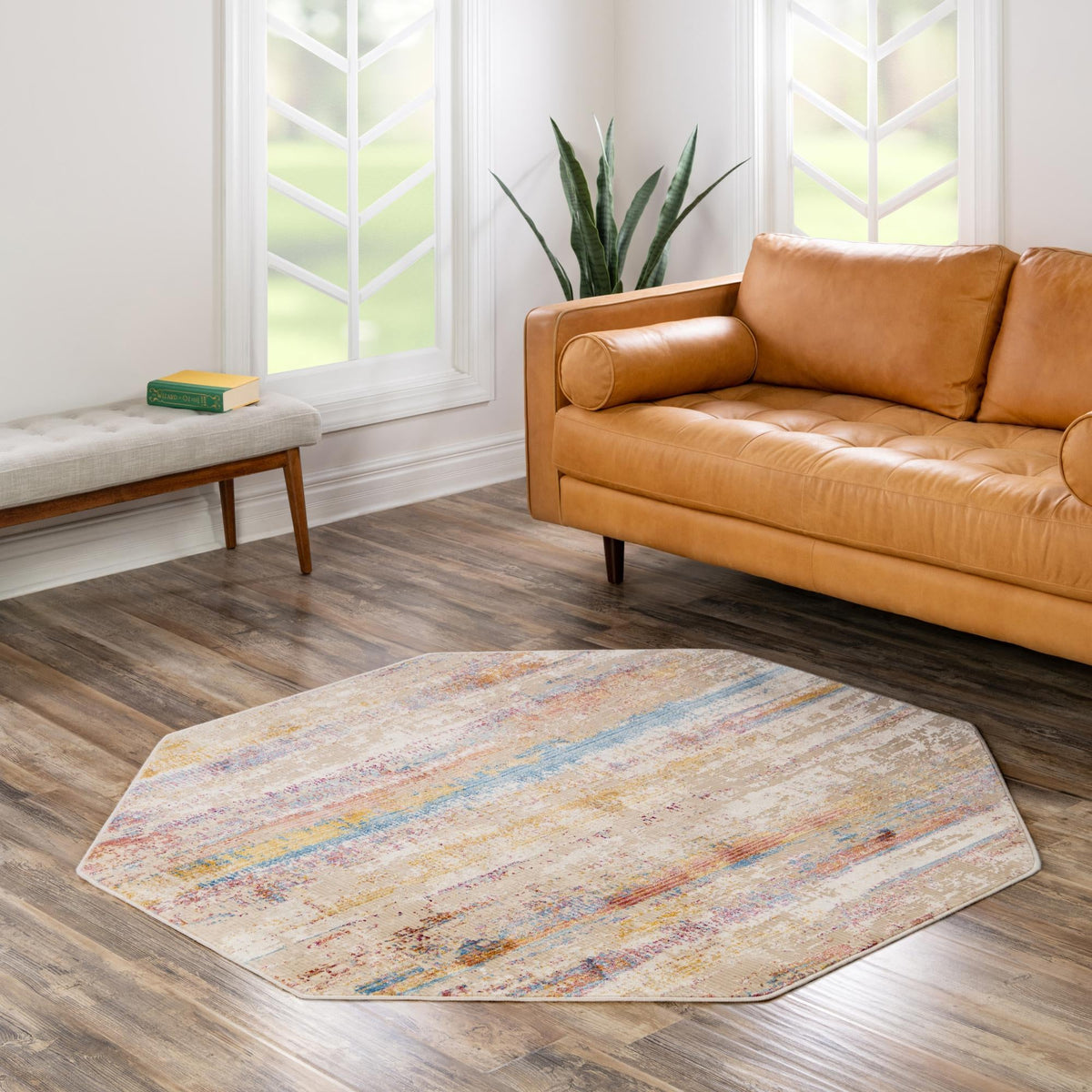 Sahara Elegance Collection Area Rug -  Aswan Octagon Multi  lifestyle 62