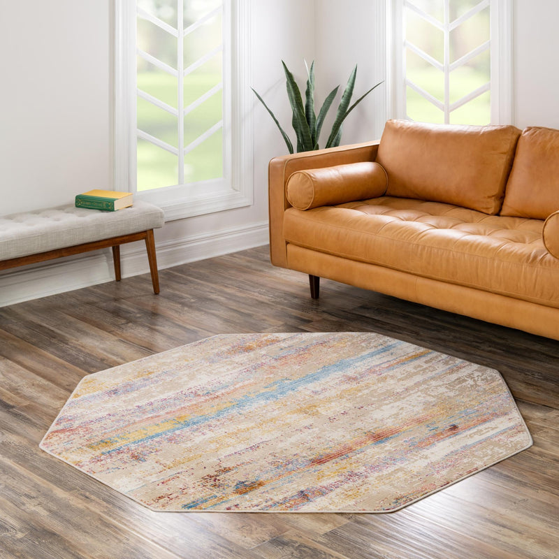 Sahara Elegance Collection Area Rug -  Aswan Octagon Multi  lifestyle 62