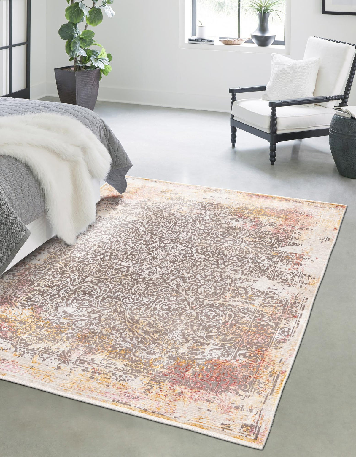 Sahara Elegance Collection Area Rug -  Agadir Rectangle Gray  lifestyle 2