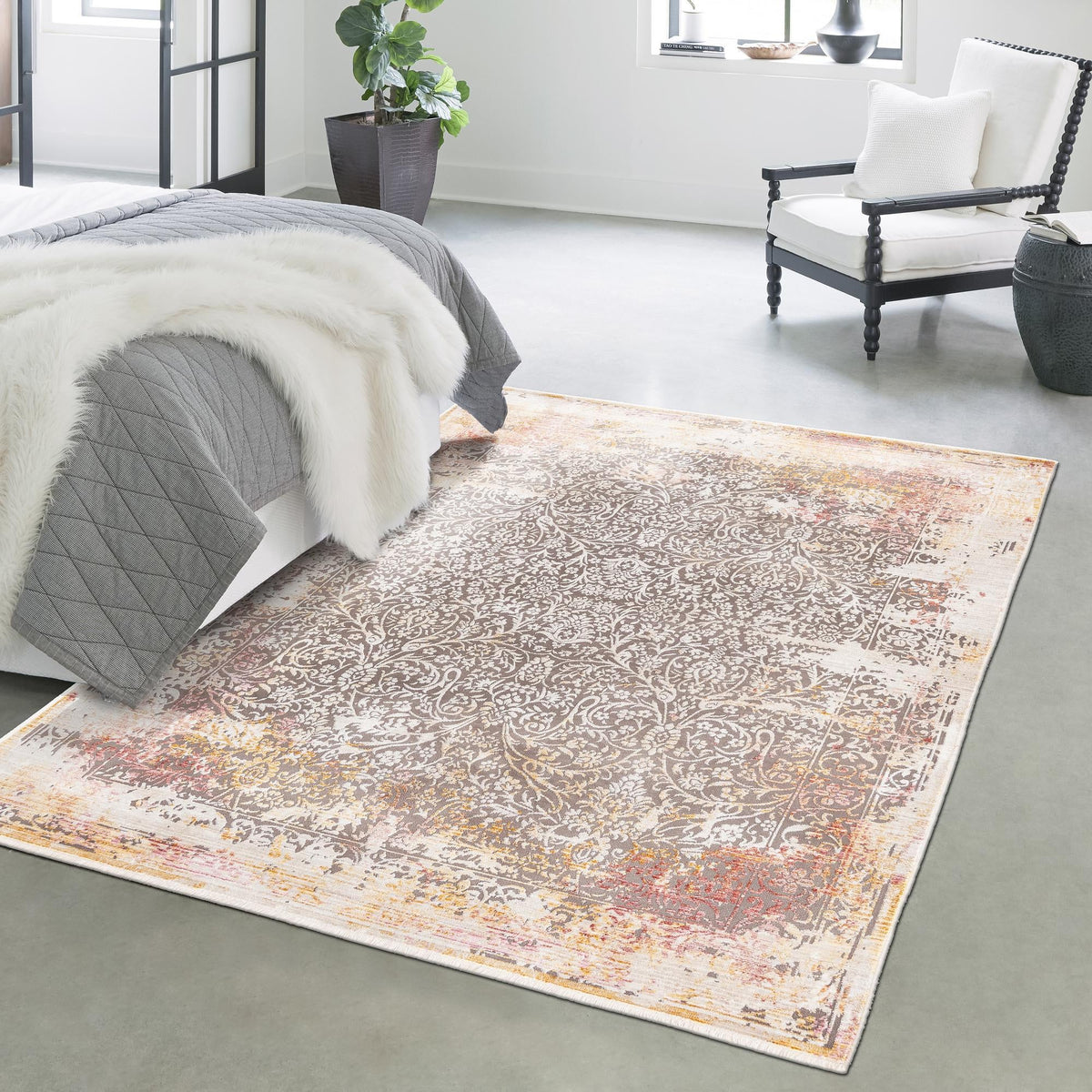 Sahara Elegance Collection Area Rug -  Agadir Rectangle Gray  lifestyle 14