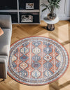 Mediterranea Elegance Collection Area Rug -  Amalfi Round Rust Red  lifestyle 18