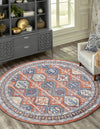 Mediterranea Elegance Collection Area Rug -  Amalfi Round Rust Red  lifestyle 21