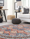 Mediterranea Elegance Collection Area Rug -  Amalfi Round Rust Red  lifestyle 22