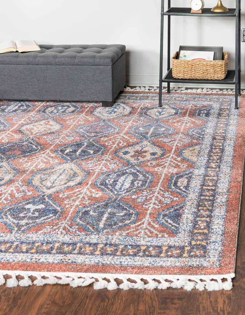 Mediterranea Elegance Collection Area Rug -  Amalfi Square Rust Red  lifestyle 13
