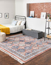 Mediterranea Elegance Collection Area Rug -  Amalfi Square Rust Red  lifestyle 16