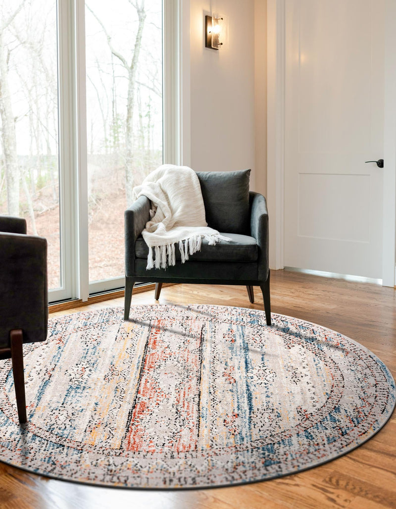 Mediterranea Elegance Collection Area Rug -  Naxos Round Multi  lifestyle 20
