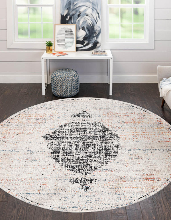 Mediterranea Elegance Collection Area Rug -  Ravello Round Ivory  lifestyle 12