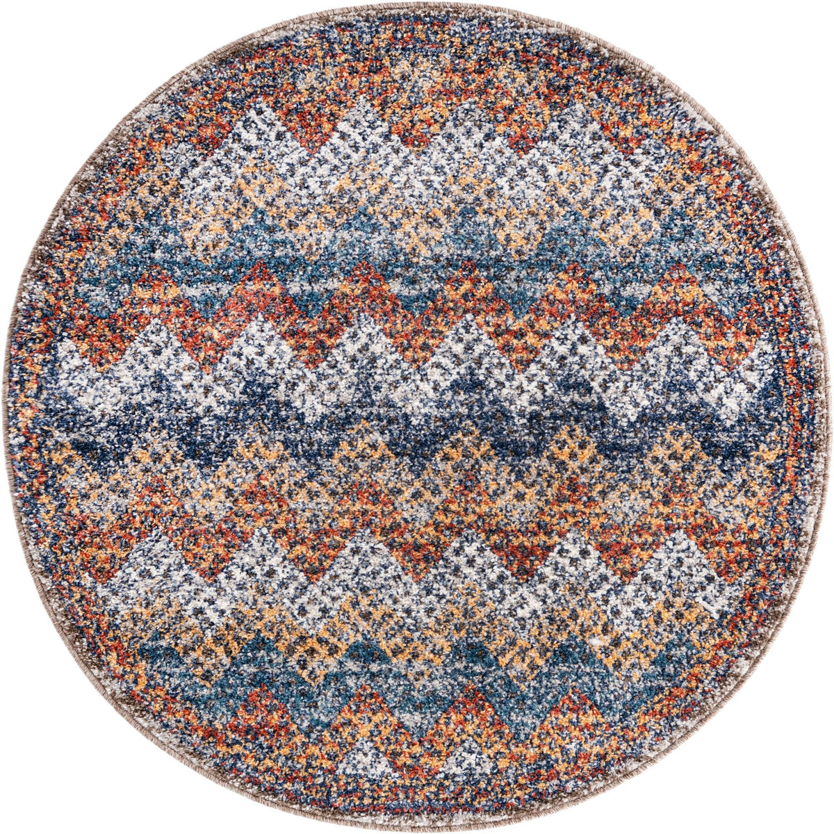 Mediterranea Elegance Collection Area Rug -  Rhodes Round Multi  lifestyle 9