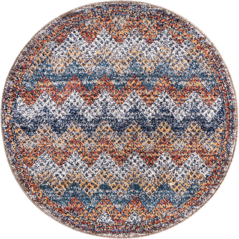 Mediterranea Elegance Collection Area Rug -  Rhodes Round Multi  lifestyle 9