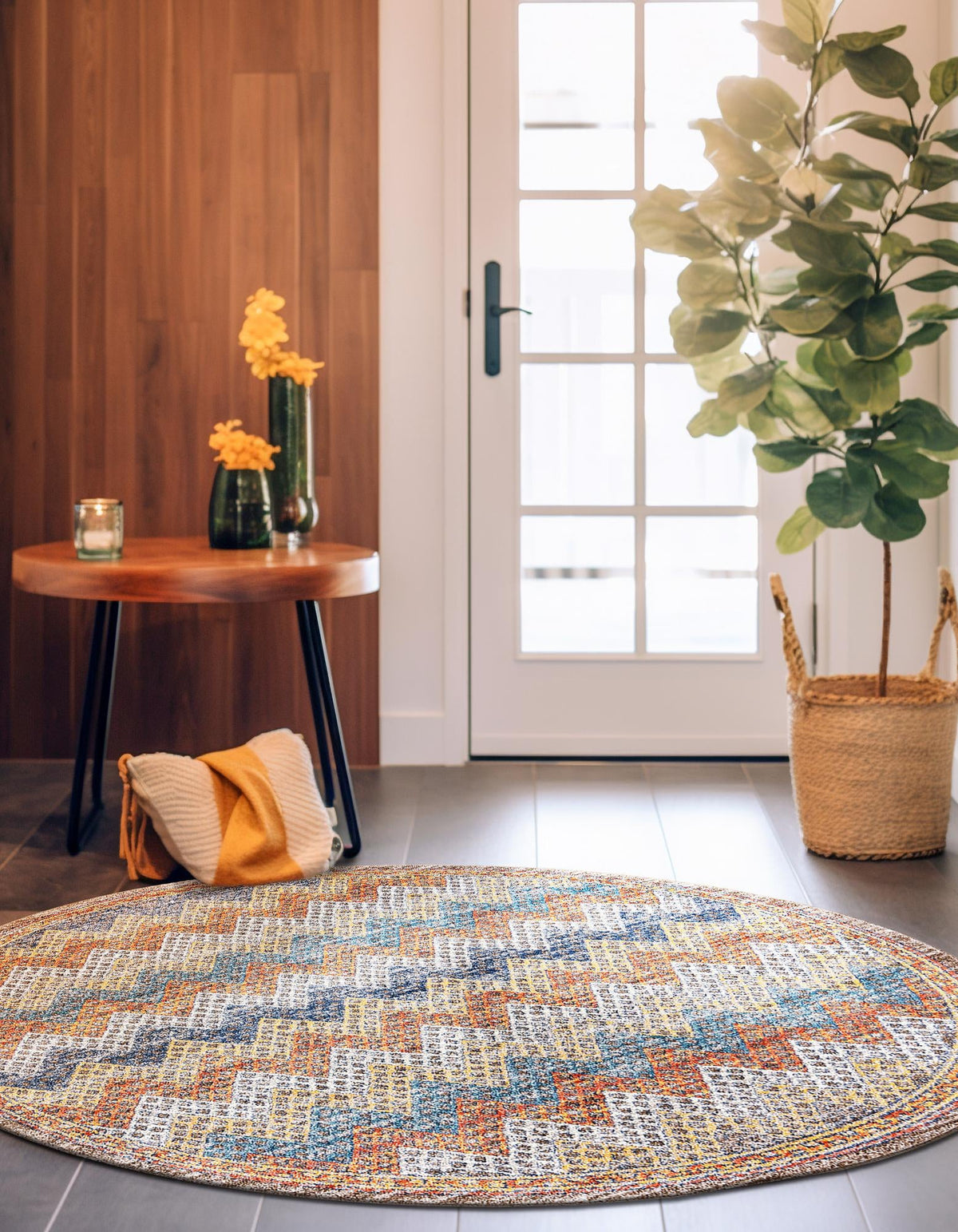 Mediterranea Elegance Collection Area Rug -  Rhodes Round Multi  lifestyle 20