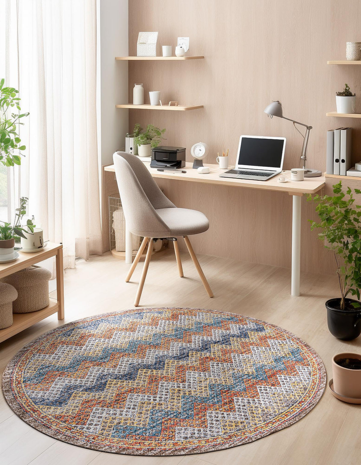 Mediterranea Elegance Collection Area Rug -  Rhodes Round Multi  lifestyle 22