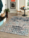 Mediterranean Lattice Collection Area Rug - Santorini (Multi Gray Blue) Rectangle Multi Gray Blue  lifestyle 0