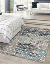 Mediterranean Lattice Collection Area Rug - Santorini (Multi Gray Blue) Rectangle Multi Gray Blue  lifestyle 5