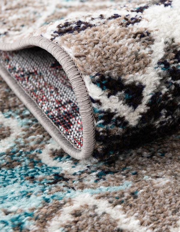 Mediterranean Lattice Collection Area Rug - Santorini (Multi Gray Blue) Rectangle Multi Gray Blue  lifestyle 17