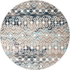 Mediterranean Lattice Collection Area Rug - Santorini (Multi Gray Blue) Round Multi Gray Blue Main