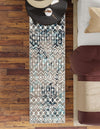Mediterranean Lattice Collection Area Rug - Santorini (Multi Gray Blue) Runner Multi Gray Blue  lifestyle 52