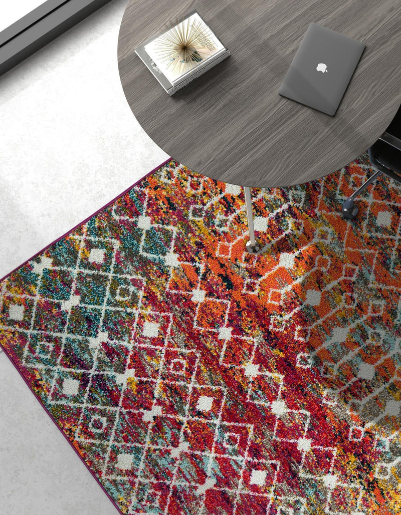 Mediterranean Lattice Collection Area Rug - Santorini (Multi) Rectangle Multi  lifestyle 12