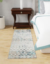 Mediterranean Lattice Collection Area Rug -  Casablanca (Ivory Gray Blue) Runner Ivory Gray Blue  lifestyle 0