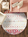Mediterranean Lattice Collection Area Rug -  Casablanca (Ivory Multi) Round Ivory Multi  lifestyle 50