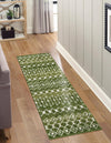 Mediterranean Lattice Collection Area Rug - Santorini (Green) Runner Green  lifestyle 8