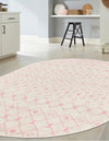 Mediterranean Lattice Collection Area Rug - Santorini (Ivory and Pink) Oval Ivory and Pink  lifestyle 37
