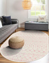 Mediterranean Lattice Collection Area Rug - Santorini (Ivory and Pink) Oval Ivory and Pink  lifestyle 39