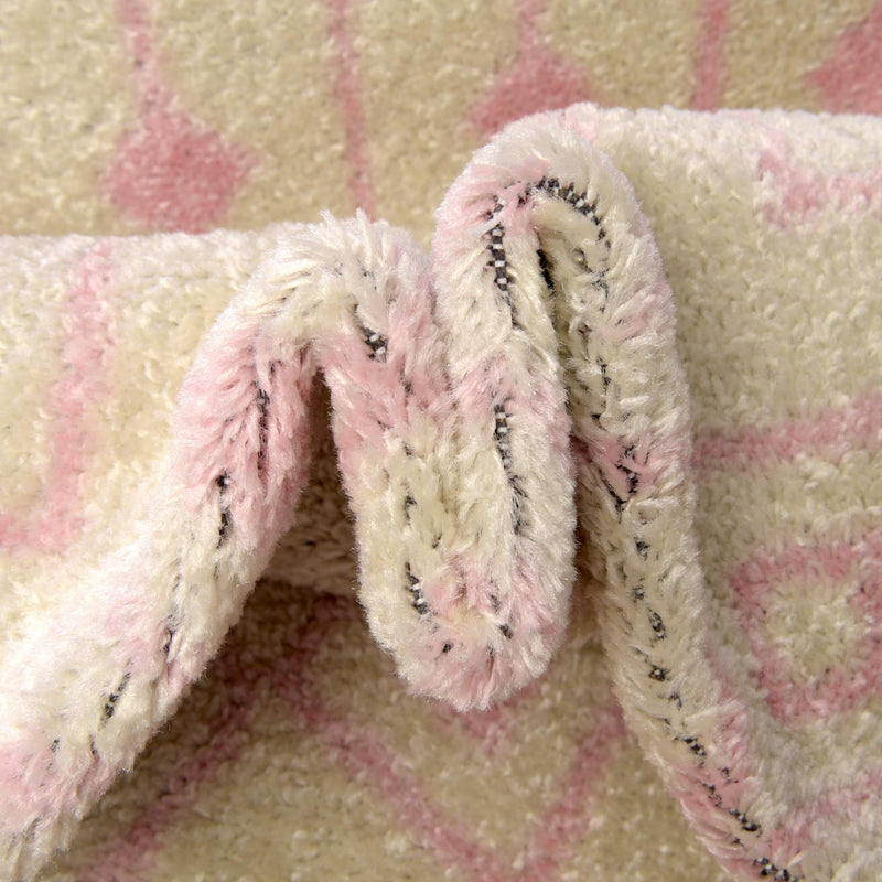 Mediterranean Lattice Collection Area Rug - Santorini (Ivory and Pink) Runner Ivory and Pink  lifestyle 17