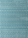 Mediterranean Lattice Collection Area Rug - Santorini (Aqua Blue) Rectangle Aqua Blue Main