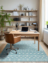 Mediterranean Lattice Collection Area Rug - Santorini (Aqua Blue) Rectangle Aqua Blue  lifestyle 5