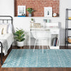 Mediterranean Lattice Collection Area Rug - Santorini (Aqua Blue) Rectangle Aqua Blue  lifestyle 34