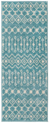 Mediterranean Lattice Collection Area Rug - Santorini (Aqua Blue) Runner Aqua Blue Main