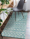 Mediterranean Lattice Collection Area Rug - Santorini (Aqua Blue) Runner Aqua Blue  lifestyle 5