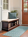Mediterranean Lattice Collection Area Rug - Santorini (Aqua Blue) Runner Aqua Blue  lifestyle 7